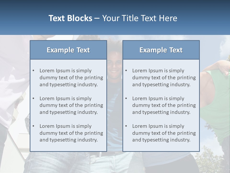 A Group Of People Standing Next To Each Other PowerPoint Template