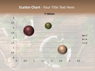 Herbs In Bowls On A Wooden Table Powerpoint Template PowerPoint Template
