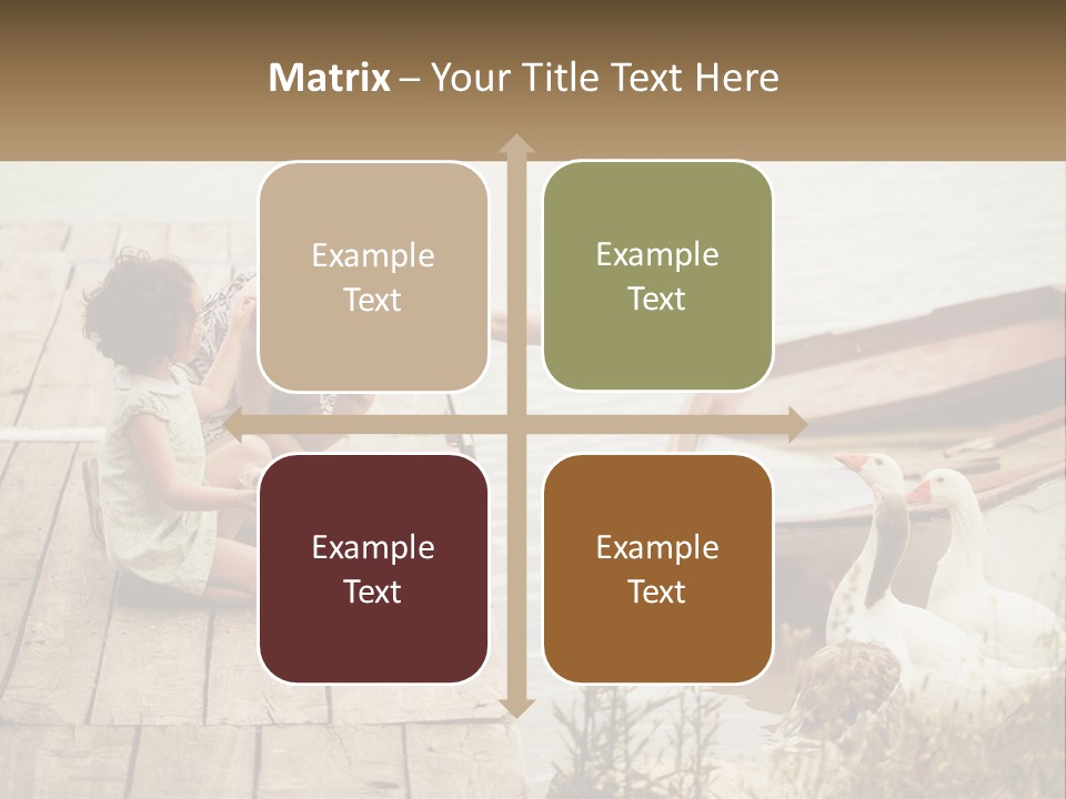 A Woman And A Child On A Dock Near A Boat PowerPoint Template