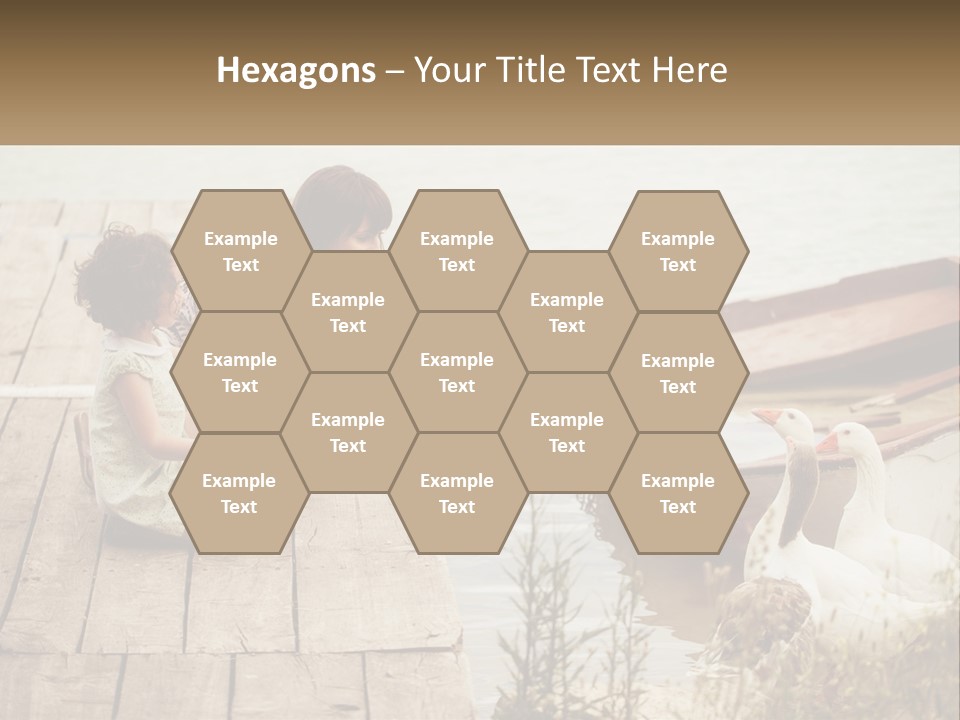 A Woman And A Child On A Dock Near A Boat PowerPoint Template