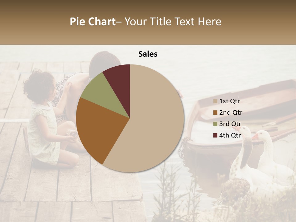 A Woman And A Child On A Dock Near A Boat PowerPoint Template