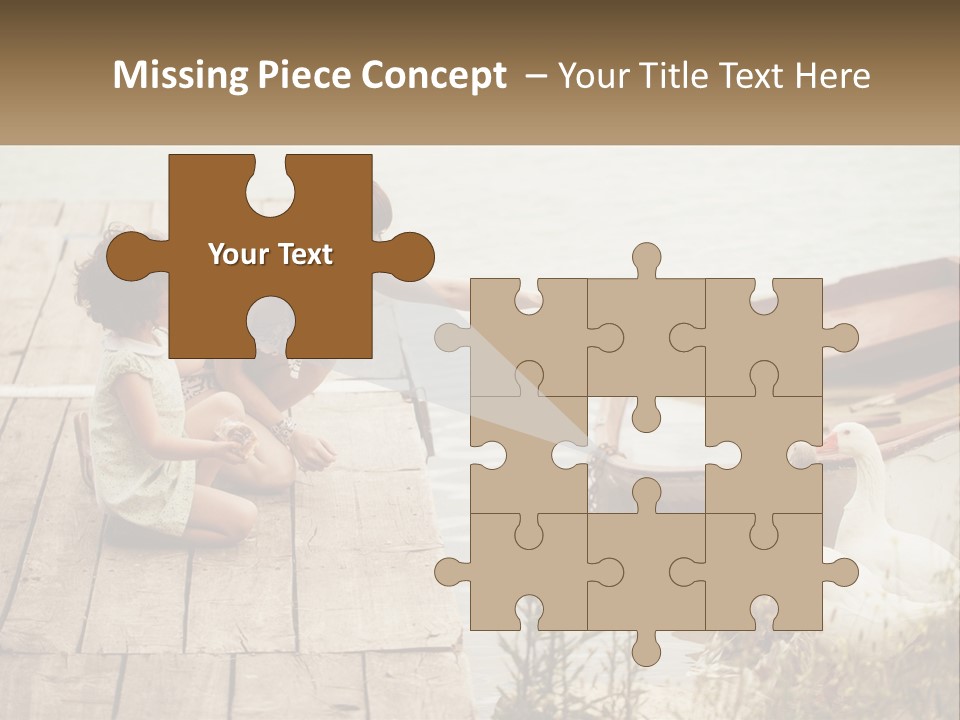 A Woman And A Child On A Dock Near A Boat PowerPoint Template