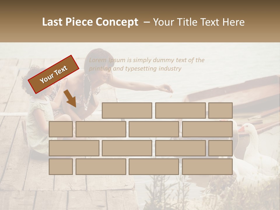 A Woman And A Child On A Dock Near A Boat PowerPoint Template