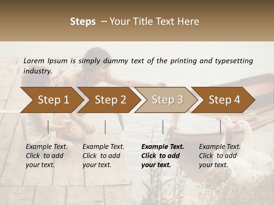 A Woman And A Child On A Dock Near A Boat PowerPoint Template