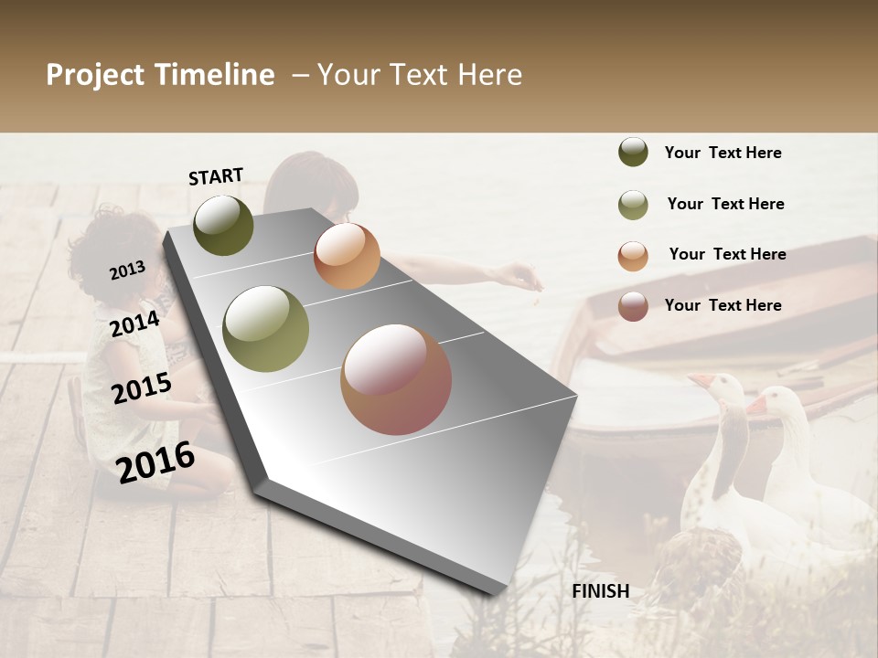 A Woman And A Child On A Dock Near A Boat PowerPoint Template