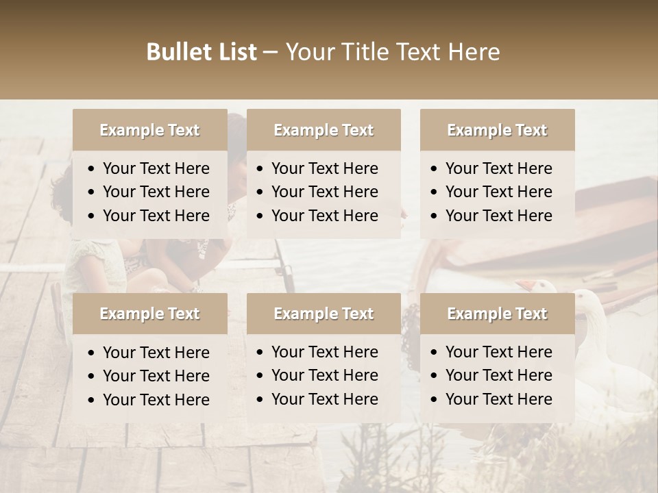 A Woman And A Child On A Dock Near A Boat PowerPoint Template