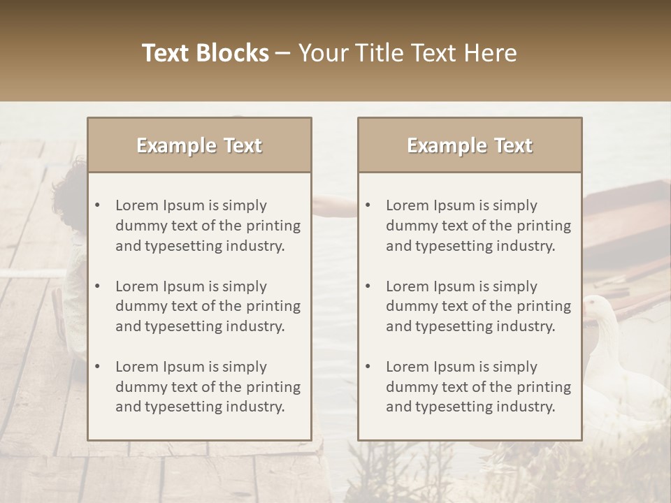 A Woman And A Child On A Dock Near A Boat PowerPoint Template