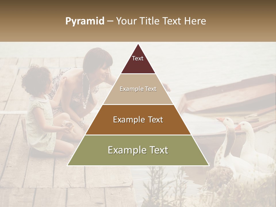 A Woman And A Child On A Dock Near A Boat PowerPoint Template