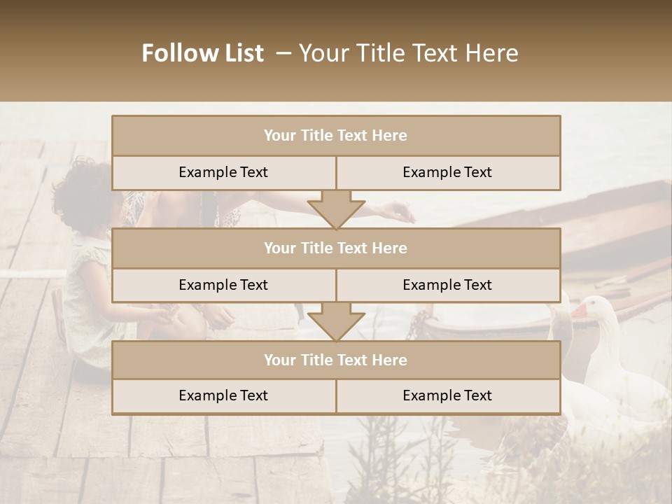 A Woman And A Child On A Dock Near A Boat PowerPoint Template