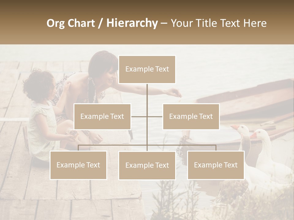 A Woman And A Child On A Dock Near A Boat PowerPoint Template