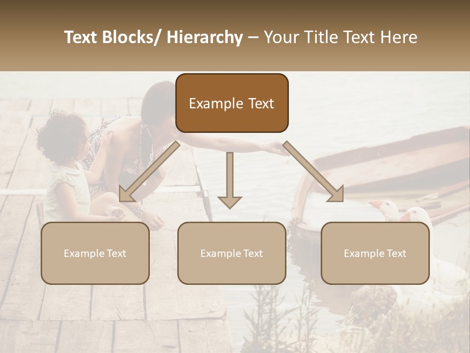 A Woman And A Child On A Dock Near A Boat PowerPoint Template