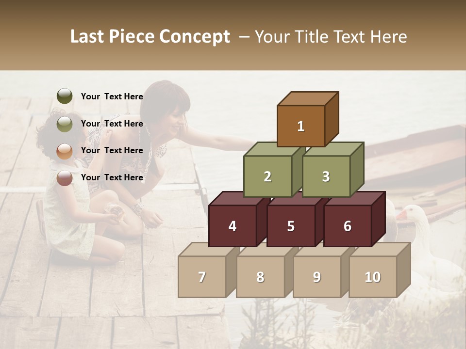 A Woman And A Child On A Dock Near A Boat PowerPoint Template