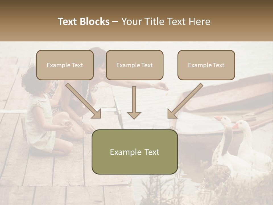 A Woman And A Child On A Dock Near A Boat PowerPoint Template