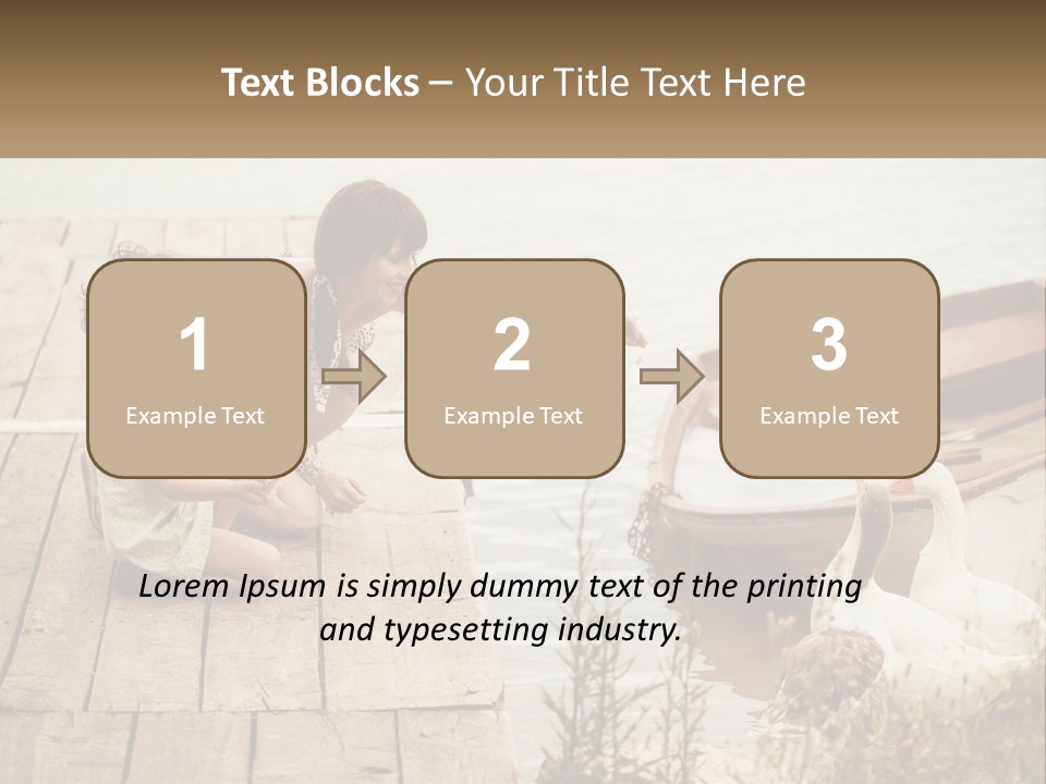 A Woman And A Child On A Dock Near A Boat PowerPoint Template