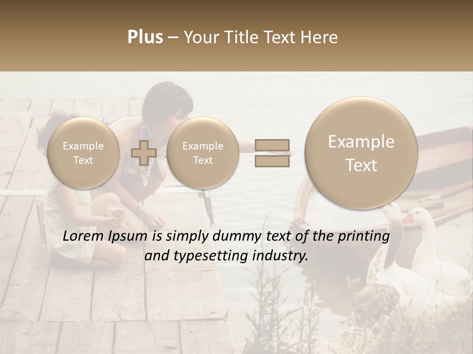 A Woman And A Child On A Dock Near A Boat PowerPoint Template