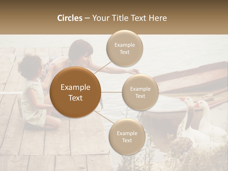 A Woman And A Child On A Dock Near A Boat PowerPoint Template