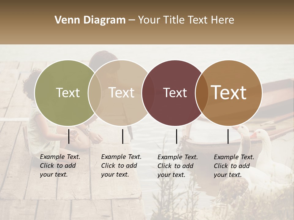 A Woman And A Child On A Dock Near A Boat PowerPoint Template