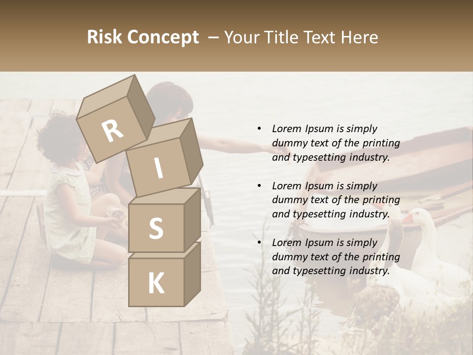 A Woman And A Child On A Dock Near A Boat PowerPoint Template