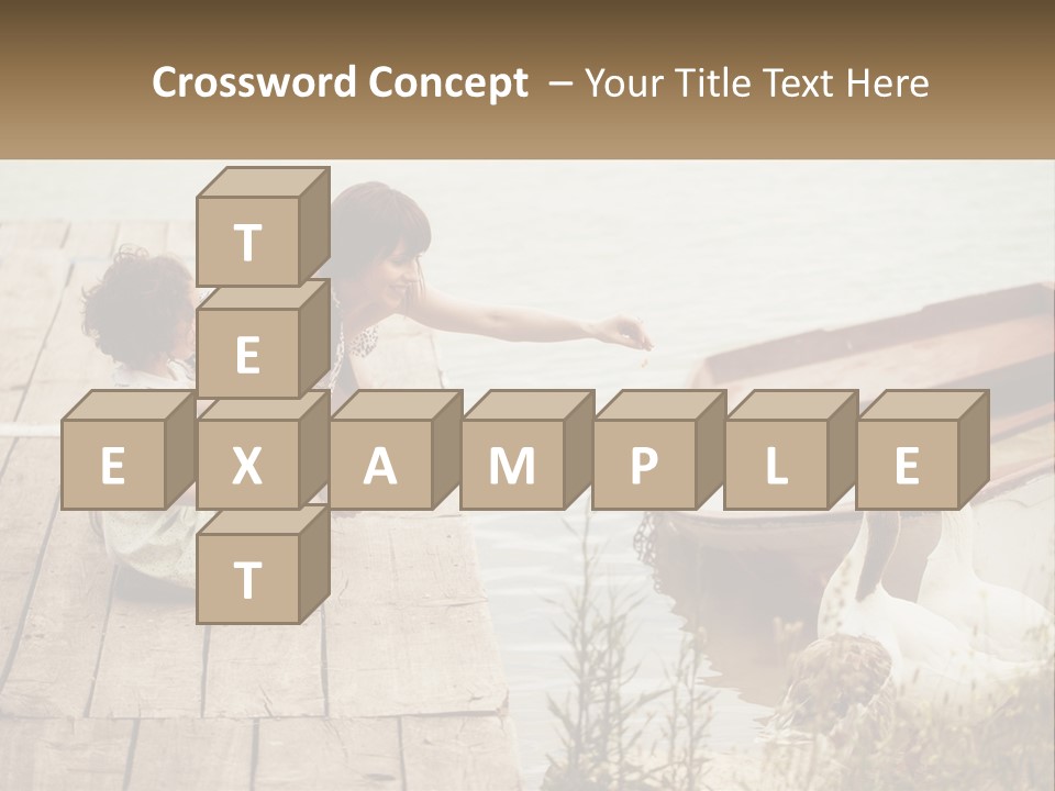 A Woman And A Child On A Dock Near A Boat PowerPoint Template