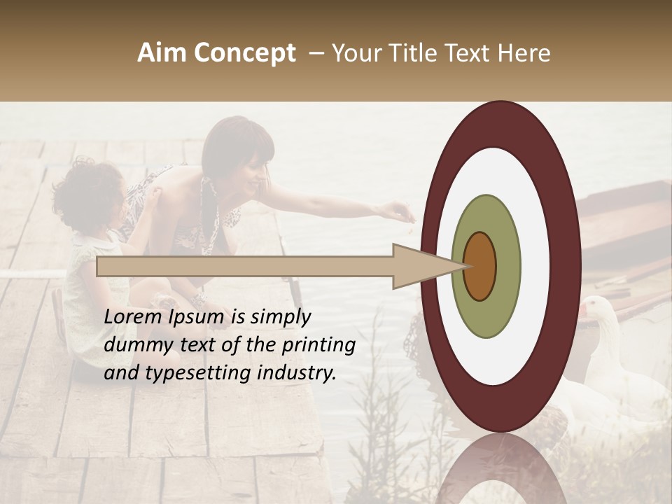 A Woman And A Child On A Dock Near A Boat PowerPoint Template