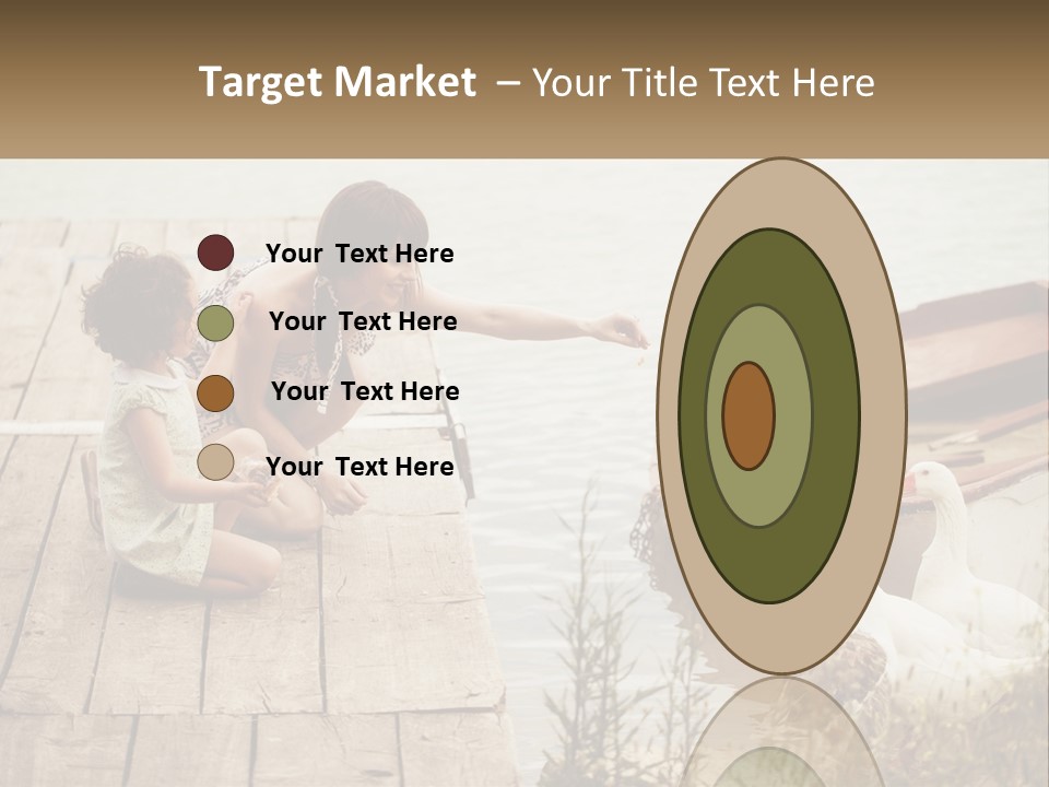 A Woman And A Child On A Dock Near A Boat PowerPoint Template