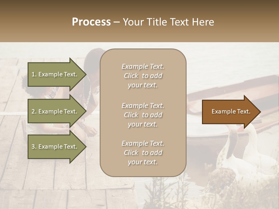 A Woman And A Child On A Dock Near A Boat PowerPoint Template