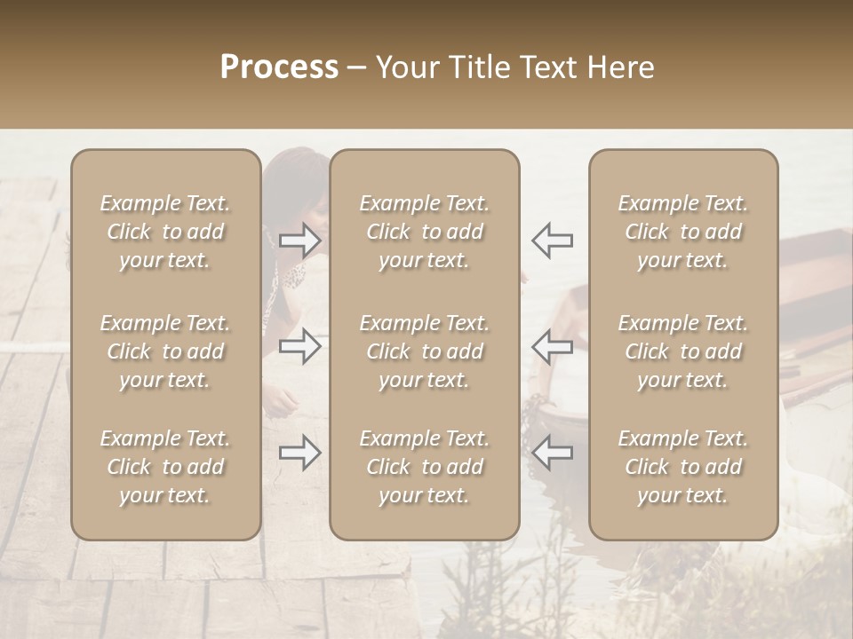 A Woman And A Child On A Dock Near A Boat PowerPoint Template