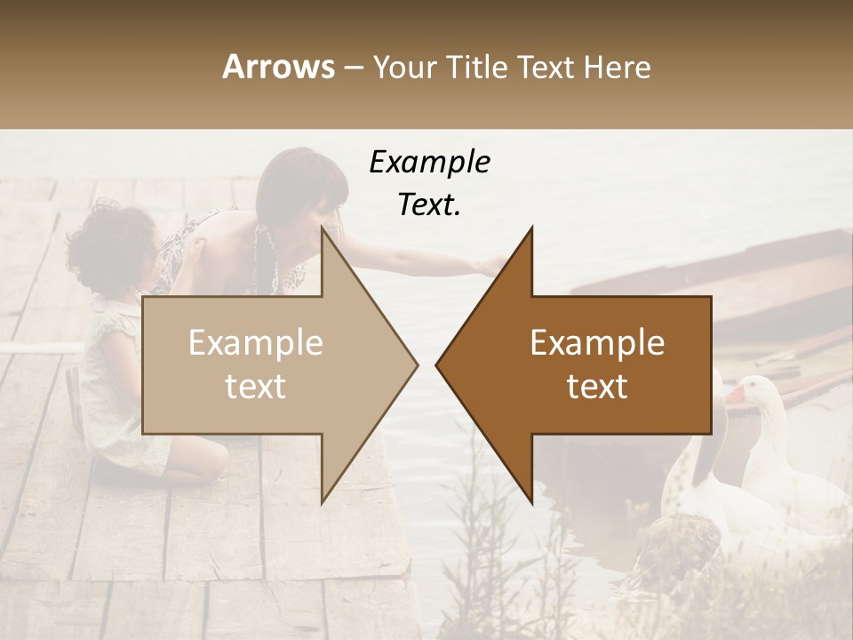 A Woman And A Child On A Dock Near A Boat PowerPoint Template