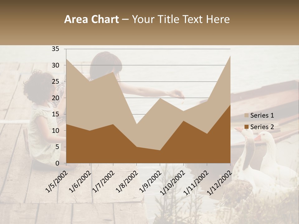 A Woman And A Child On A Dock Near A Boat PowerPoint Template