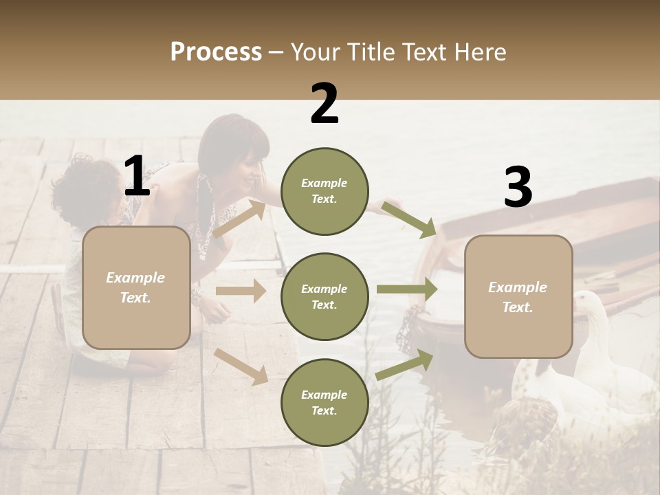 A Woman And A Child On A Dock Near A Boat PowerPoint Template