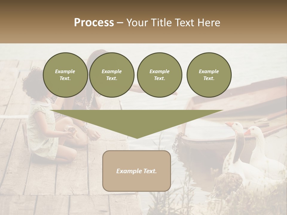 A Woman And A Child On A Dock Near A Boat PowerPoint Template