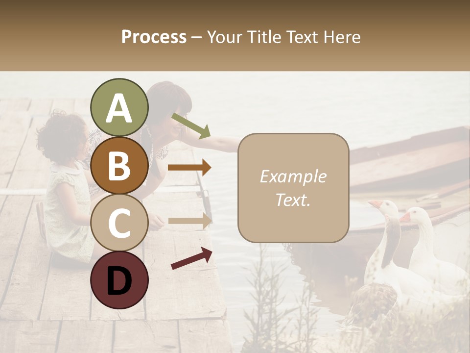 A Woman And A Child On A Dock Near A Boat PowerPoint Template