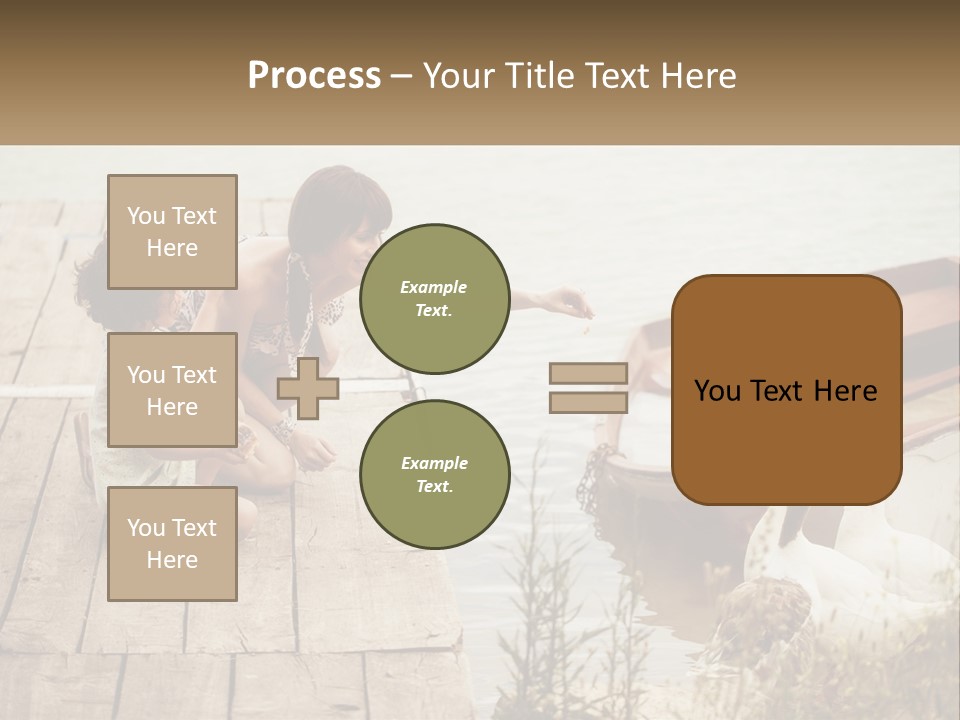 A Woman And A Child On A Dock Near A Boat PowerPoint Template