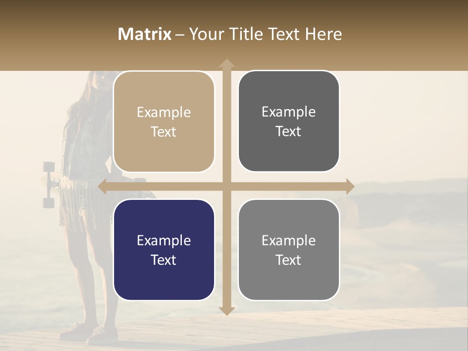 A Young Girl Holding A Skateboard Standing On A Pier PowerPoint Template