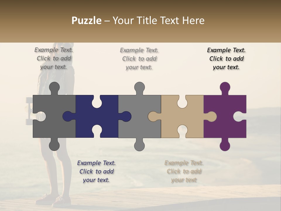 A Young Girl Holding A Skateboard Standing On A Pier PowerPoint Template