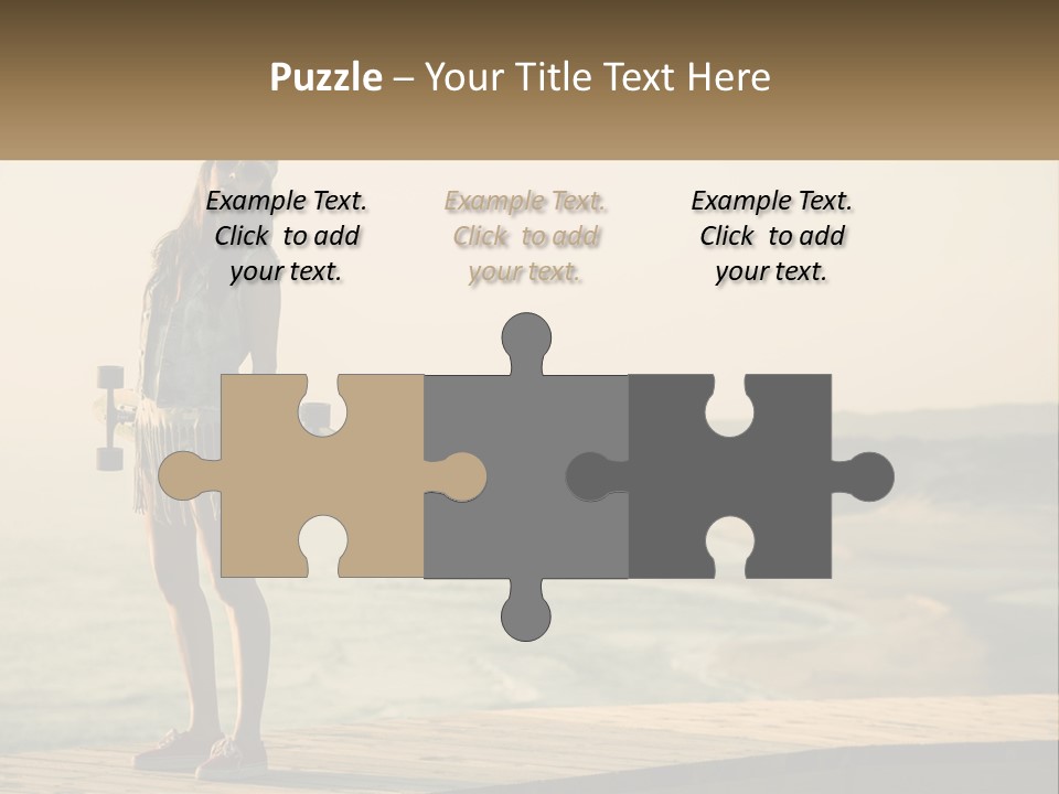 A Young Girl Holding A Skateboard Standing On A Pier PowerPoint Template