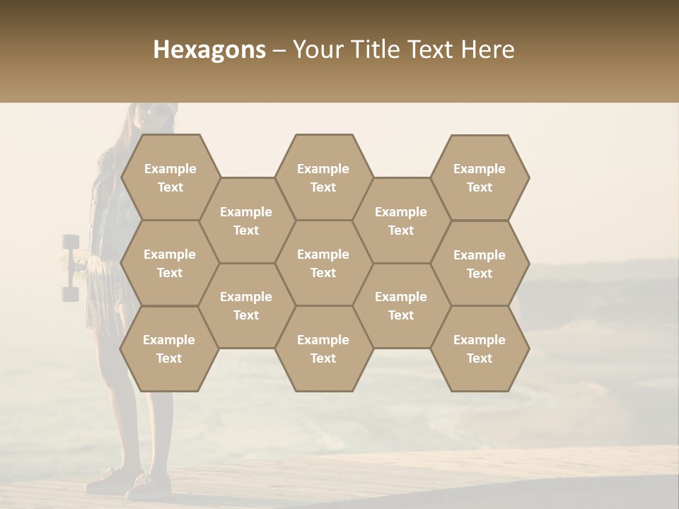 A Young Girl Holding A Skateboard Standing On A Pier PowerPoint Template