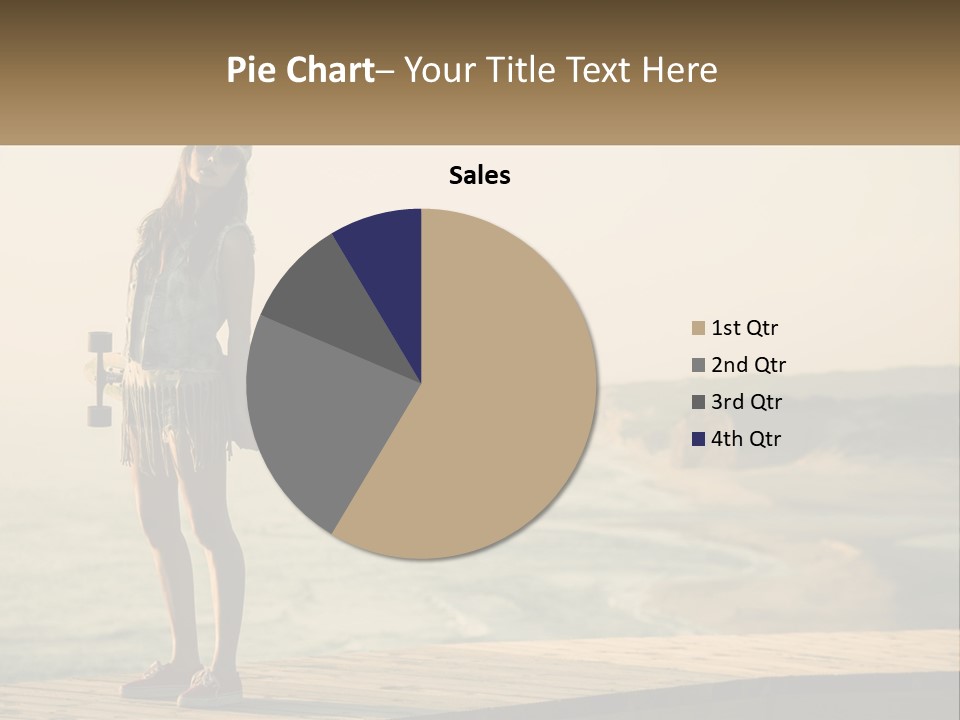 A Young Girl Holding A Skateboard Standing On A Pier PowerPoint Template