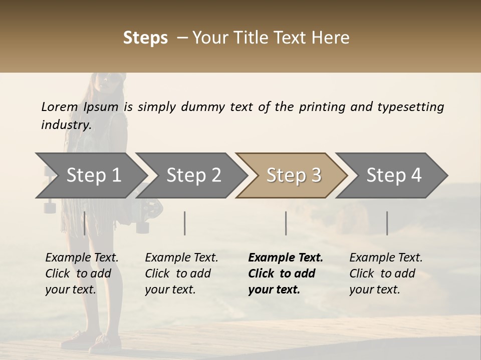 A Young Girl Holding A Skateboard Standing On A Pier PowerPoint Template