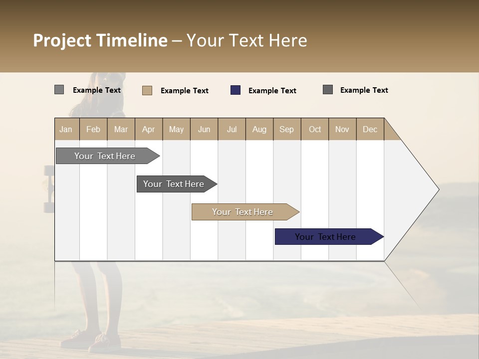 A Young Girl Holding A Skateboard Standing On A Pier PowerPoint Template