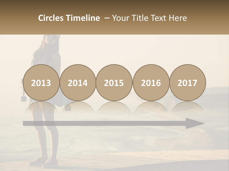 A Young Girl Holding A Skateboard Standing On A Pier PowerPoint Template