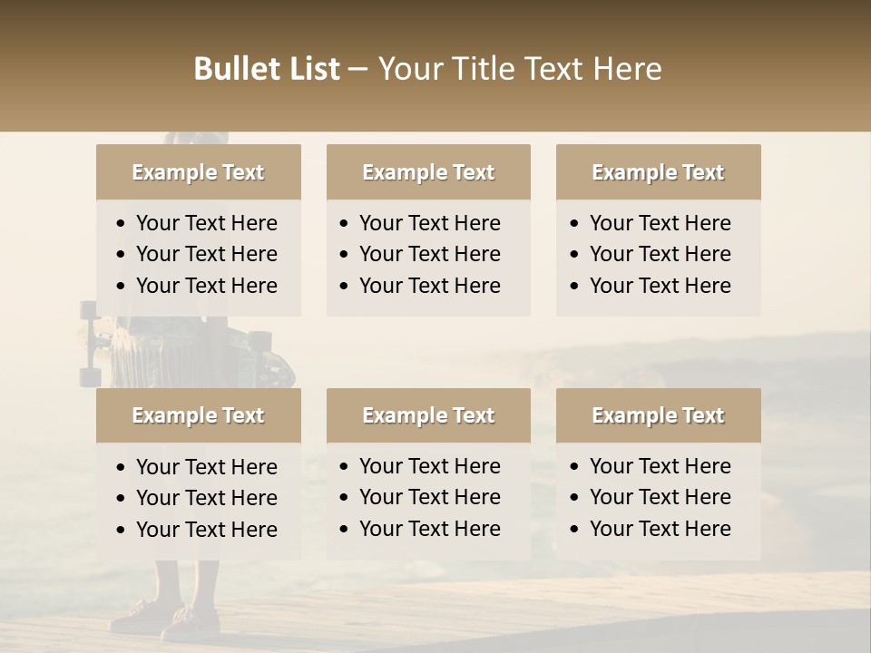 A Young Girl Holding A Skateboard Standing On A Pier PowerPoint Template