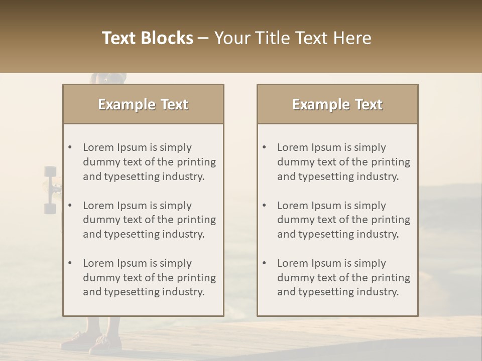 A Young Girl Holding A Skateboard Standing On A Pier PowerPoint Template