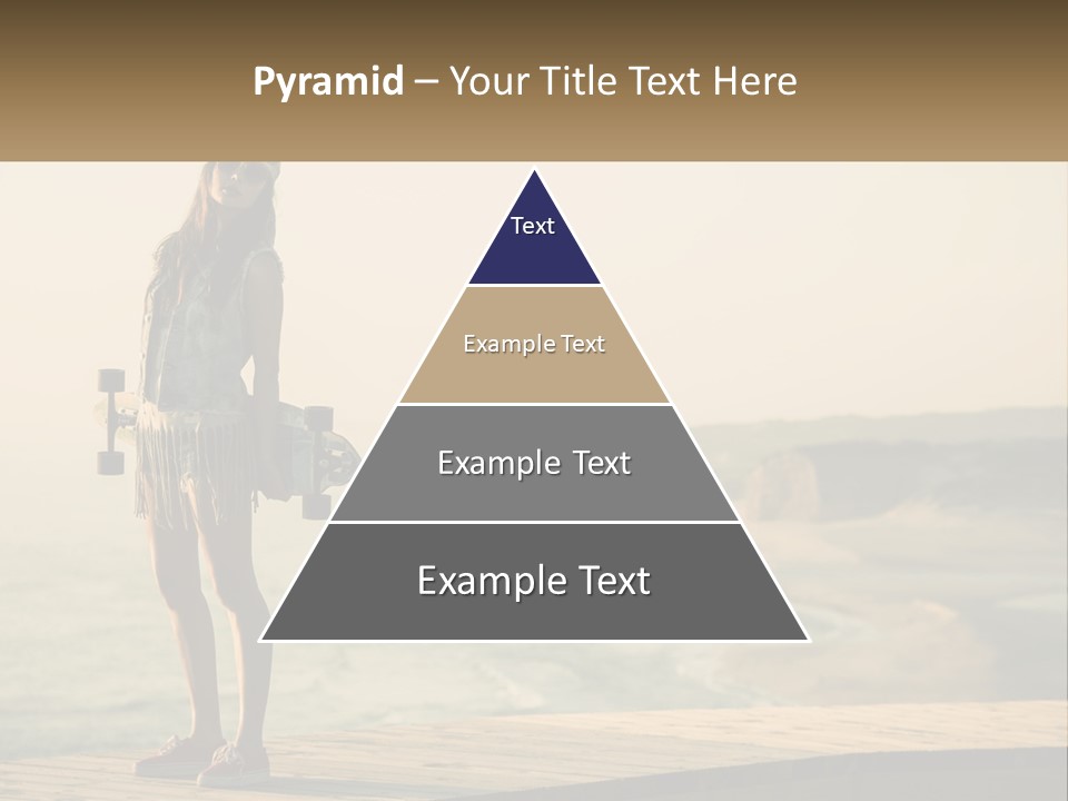 A Young Girl Holding A Skateboard Standing On A Pier PowerPoint Template