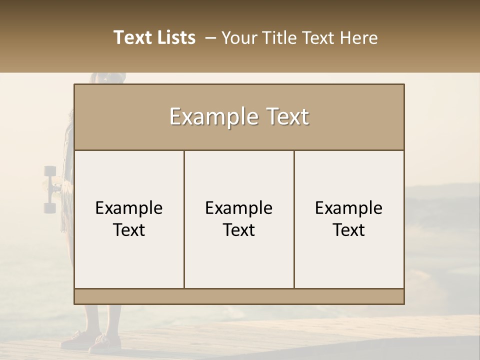 A Young Girl Holding A Skateboard Standing On A Pier PowerPoint Template