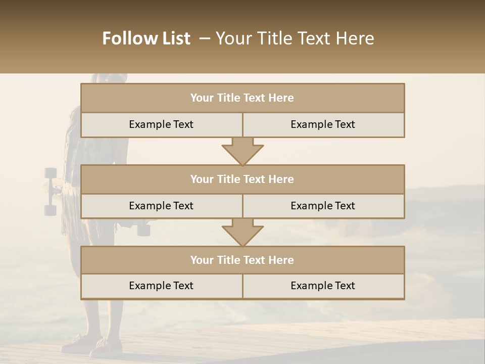 A Young Girl Holding A Skateboard Standing On A Pier PowerPoint Template