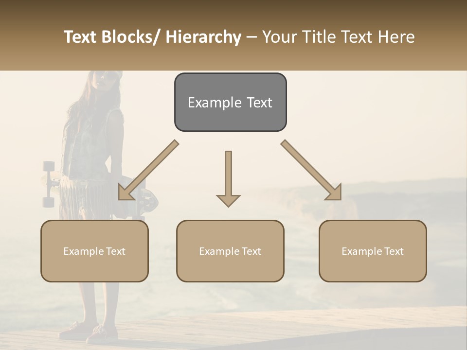 A Young Girl Holding A Skateboard Standing On A Pier PowerPoint Template