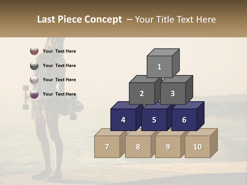 A Young Girl Holding A Skateboard Standing On A Pier PowerPoint Template