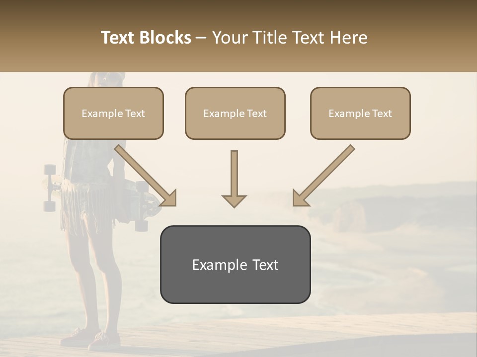 A Young Girl Holding A Skateboard Standing On A Pier PowerPoint Template