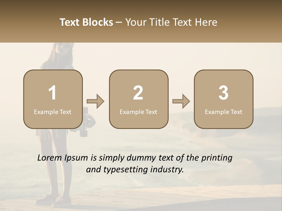 A Young Girl Holding A Skateboard Standing On A Pier PowerPoint Template